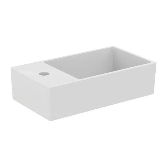Лавоар за вграждане Ideal Standard Atelier Extra бял гланц 45 см с отвор за смесител и преливник наляво