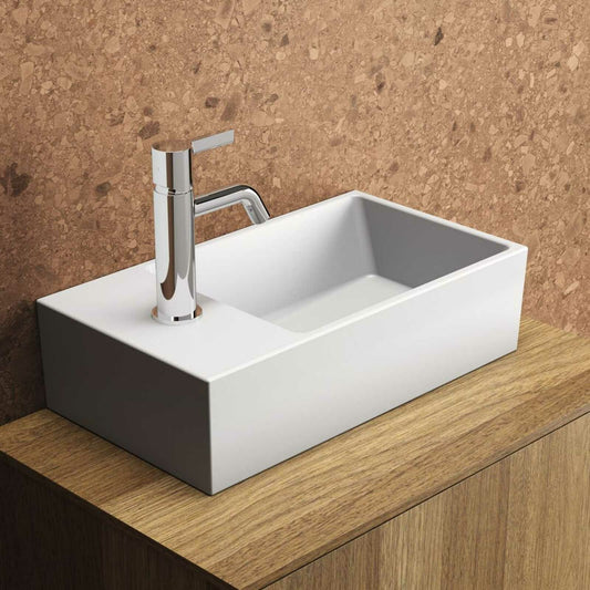 Лавоар за стена Ideal Standard Atelier Extra бял мат 45 см с отвор за смесител и преливник вляво