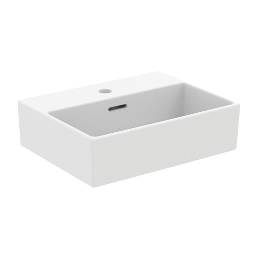 Стенен умивалник Ideal Standard Atelier Extra матово бяло с отвор за батерия и преливник 45 см