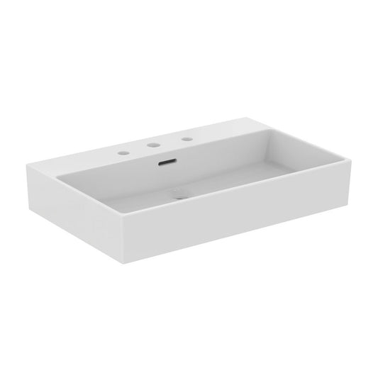 Лавоар за стенен монтаж Ideal Standard Atelier Extra с 3 отвора за батерия и преливник бял лъскав 70 см