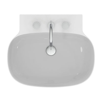 Лавоар за стенен монтаж Ideal Standard Atelier Linda-X 60 см бял лъскав с 3 отвора за батерия