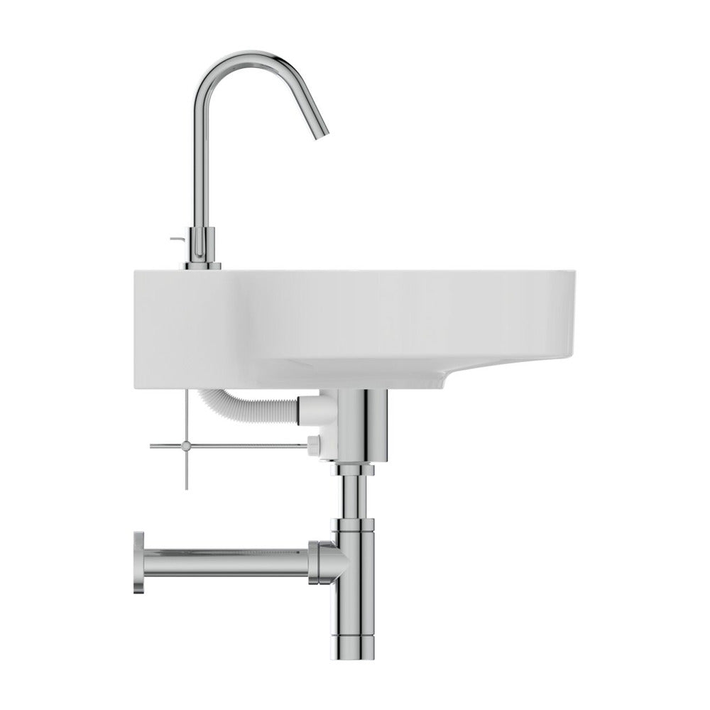 Лавоар за стенен монтаж Ideal Standard Atelier Linda-X 60 см бял лъскав с 3 отвора за батерия