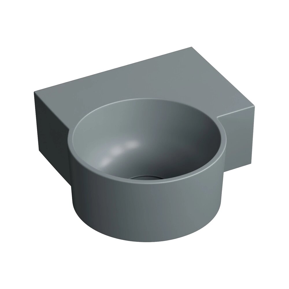 Суспендиран умивалник Omnires Ovo M+ матово сив цвят 33.5 cm дясно