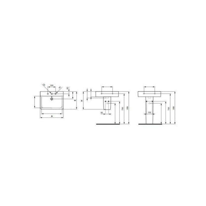 Лавоар за окачване Ideal Standard Connect Cube 60cm