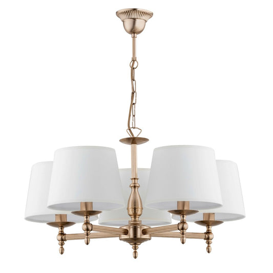 Alfa Roksana 5 Chandelier White/Gold