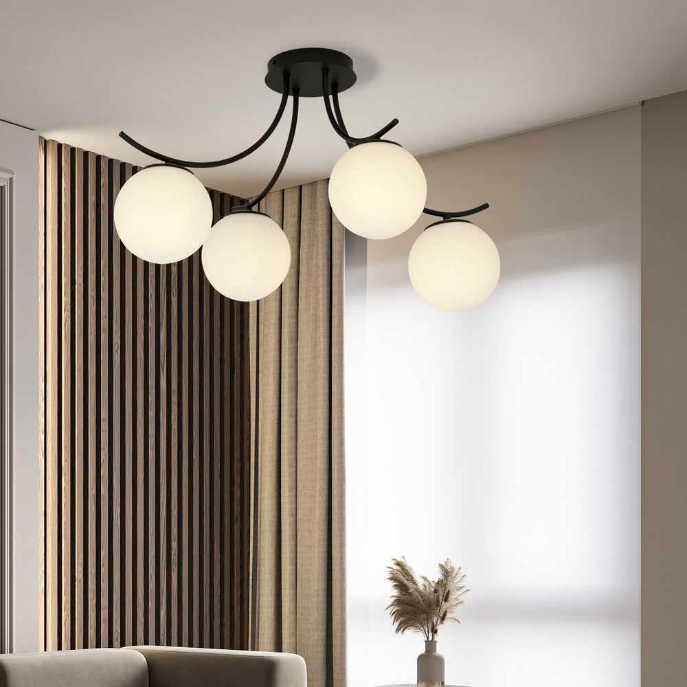 Emibig Boston 4 Chandelier Black/White