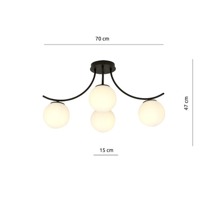 Emibig Boston 4 Chandelier Black/White
