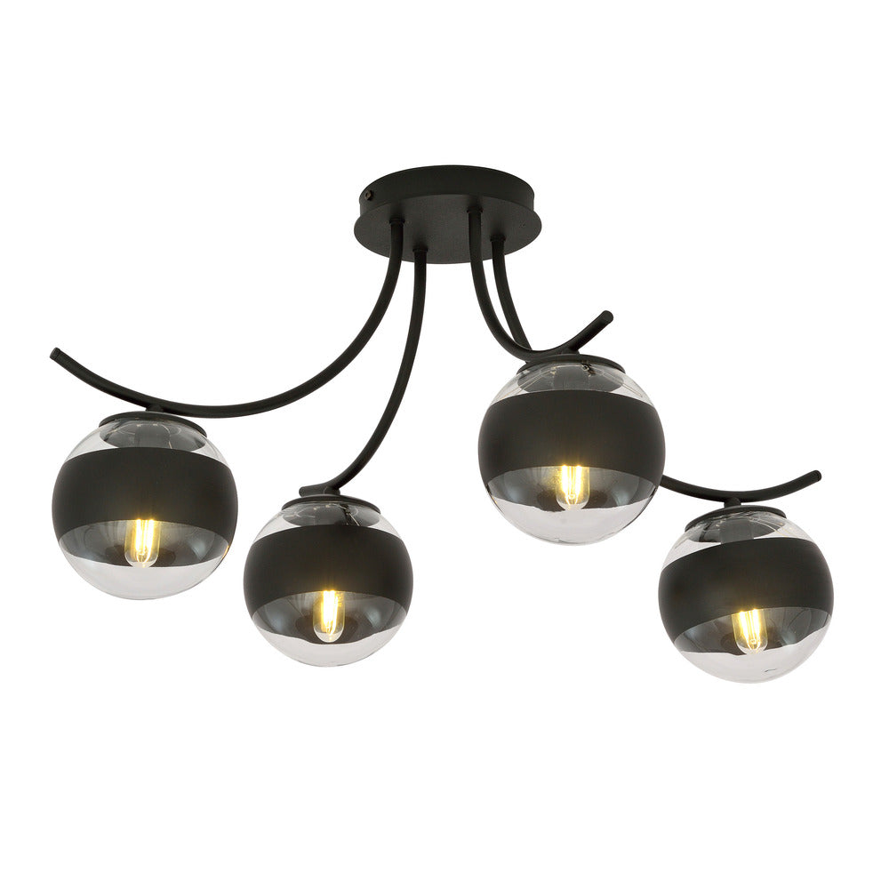 Emibig Boston 4 Chandelier Black/Transparent