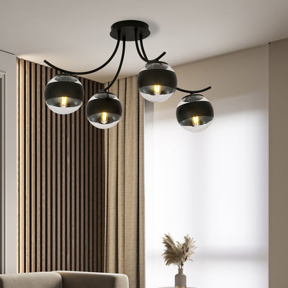 Emibig Boston 4 Chandelier Black/Transparent