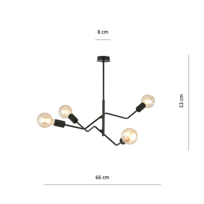 Emibig Frix 4 Black Chandelier