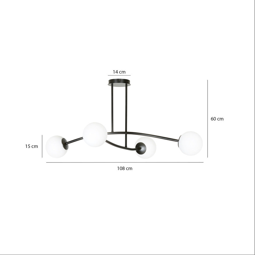 Emibig Halldor 4 Chandelier Black/White