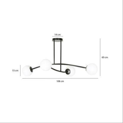 Emibig Halldor 4 Chandelier Black/White