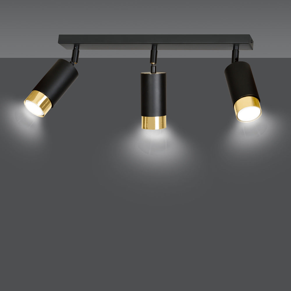 Emibig Hiro 3 Black/Gold Chandelier
