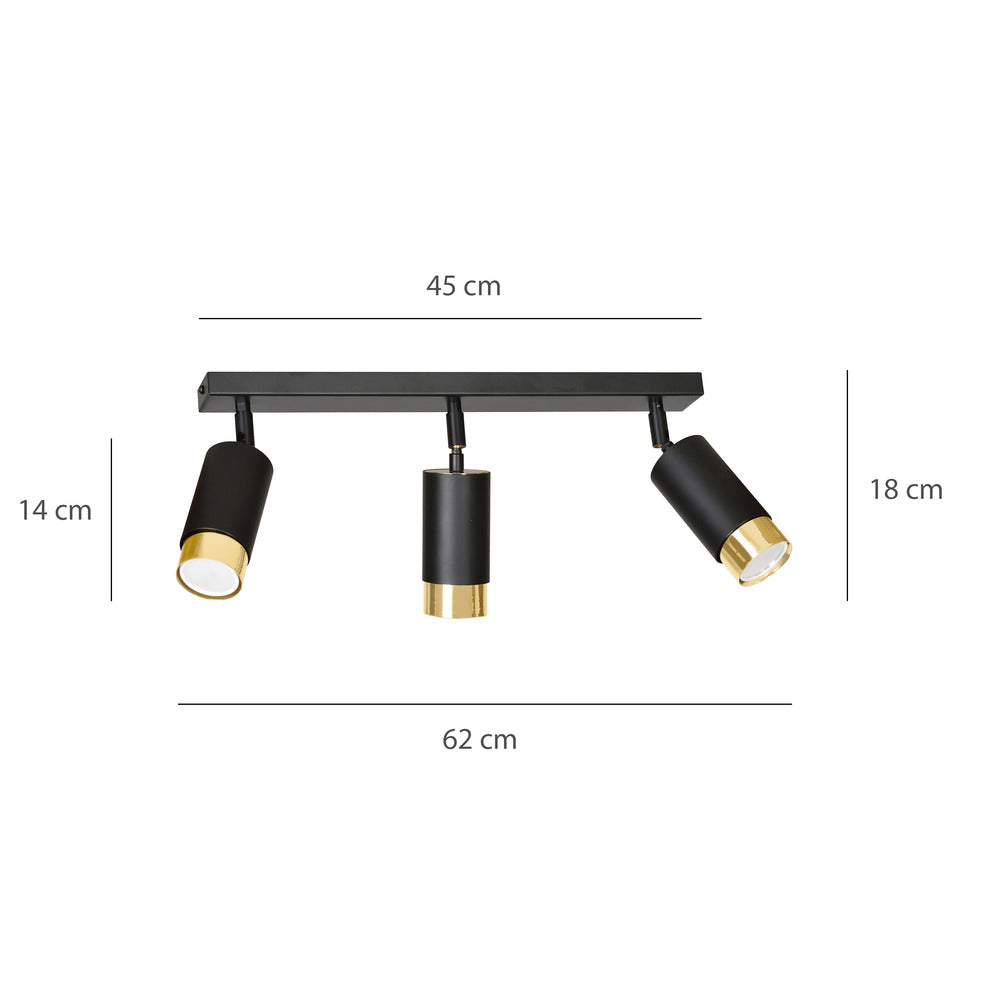 Emibig Hiro 3 Black/Gold Chandelier