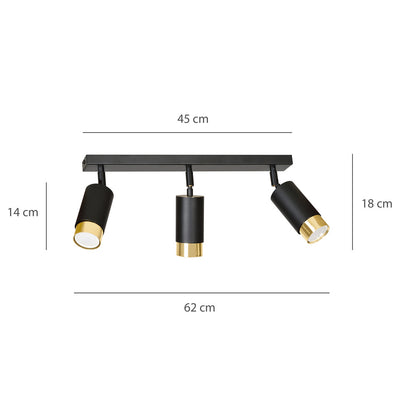 Emibig Hiro 3 Black/Gold Chandelier