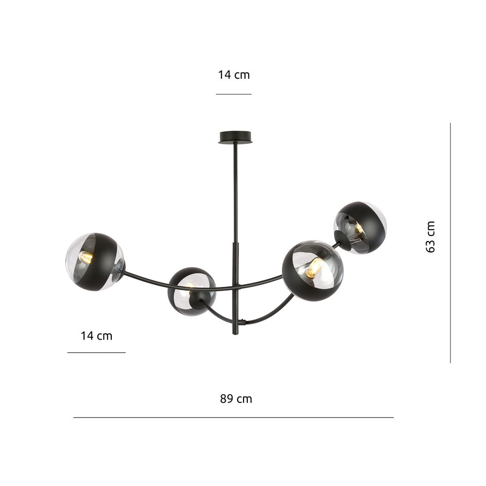 Emibig Hunter 4 Black/Transparent Chandelier