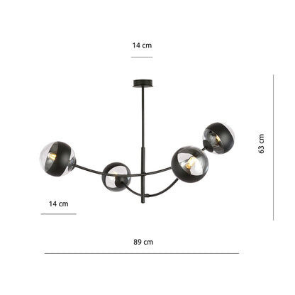Emibig Hunter 4 Black/Transparent Chandelier