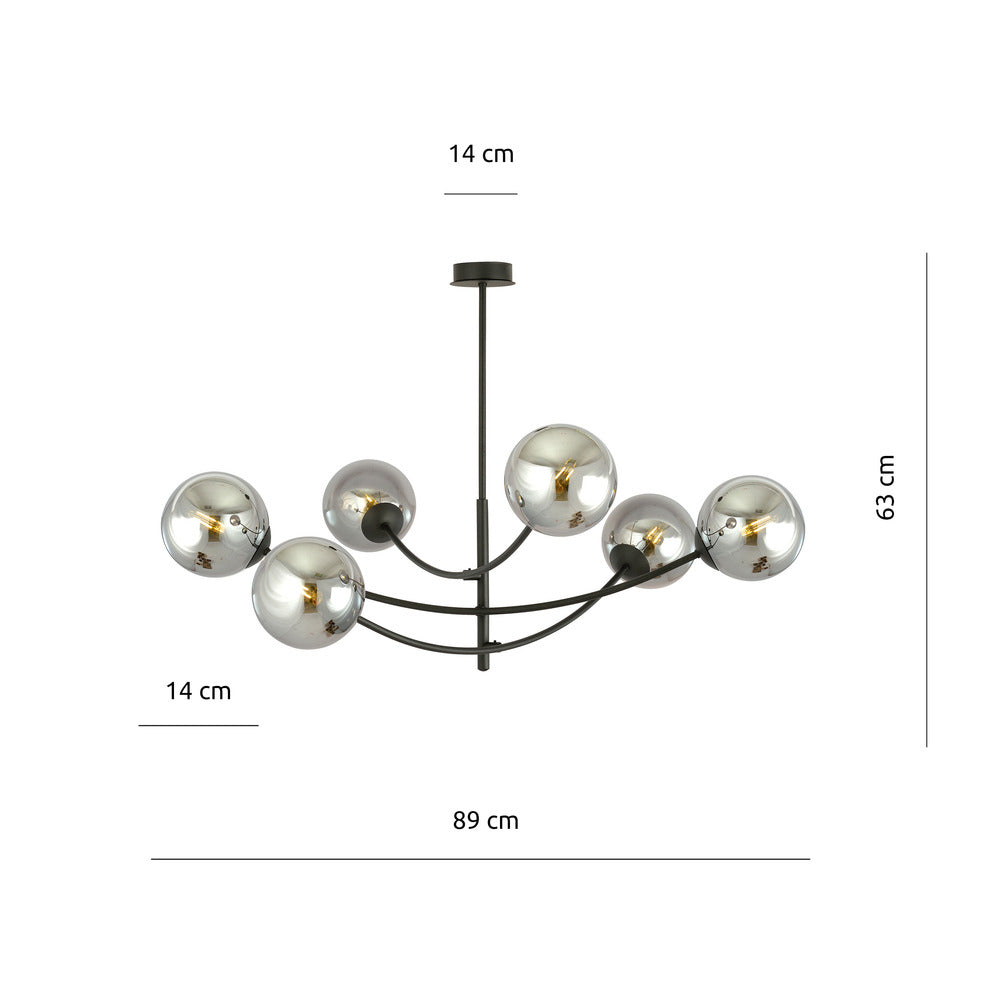 Emibig Hunter 6 Black/Graphite Chandelier