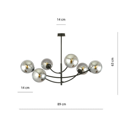 Emibig Hunter 6 Black/Graphite Chandelier