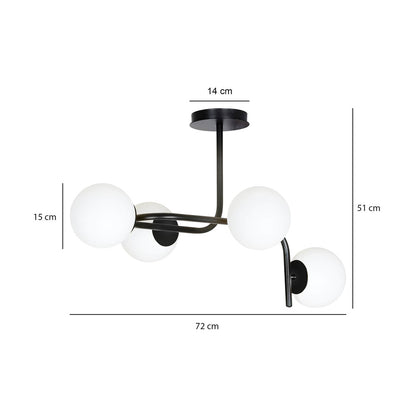 Emibig Kalf 4A Black/White Chandelier