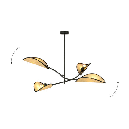Emibig Lotus 4 Chandelier Black/Rattan