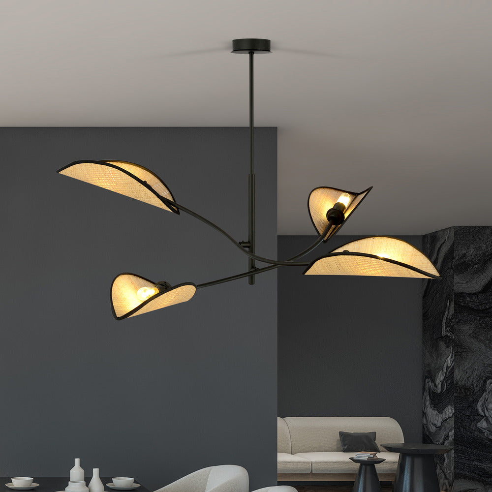 Emibig Lotus 4 Chandelier Black/Rattan