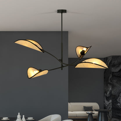 Emibig Lotus 4 Chandelier Black/Rattan