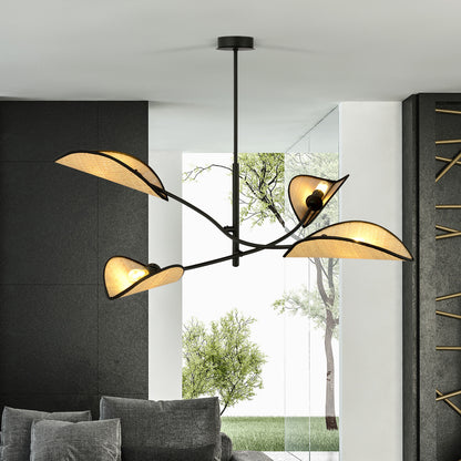 Emibig Lotus 4 Chandelier Black/Rattan