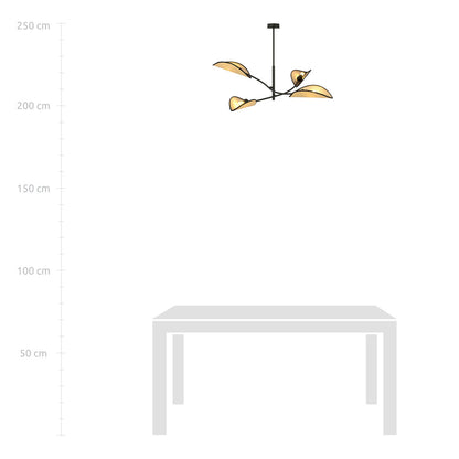 Emibig Lotus 4 Chandelier Black/Rattan