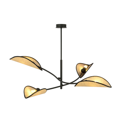 Emibig Lotus 4 Chandelier Black/Rattan