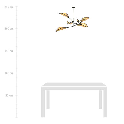 Emibig Lotus 6 Chandelier Black/Rattan