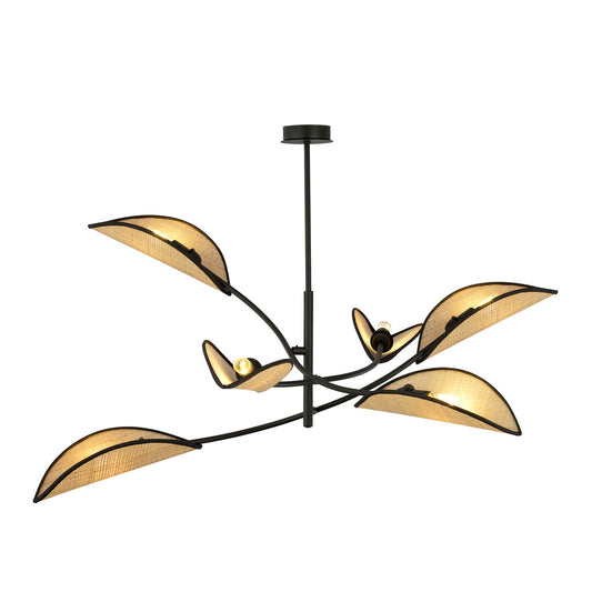 Emibig Lotus 6 Chandelier Black/Rattan