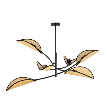 Emibig Lotus 6 Chandelier Black/Rattan
