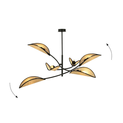 Emibig Lotus 6 Chandelier Black/Rattan