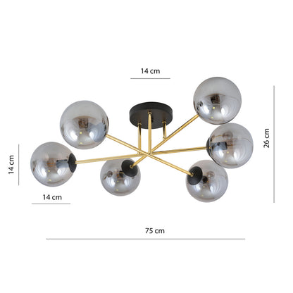 Emibig Magnum 6 Black/Graphite Chandelier