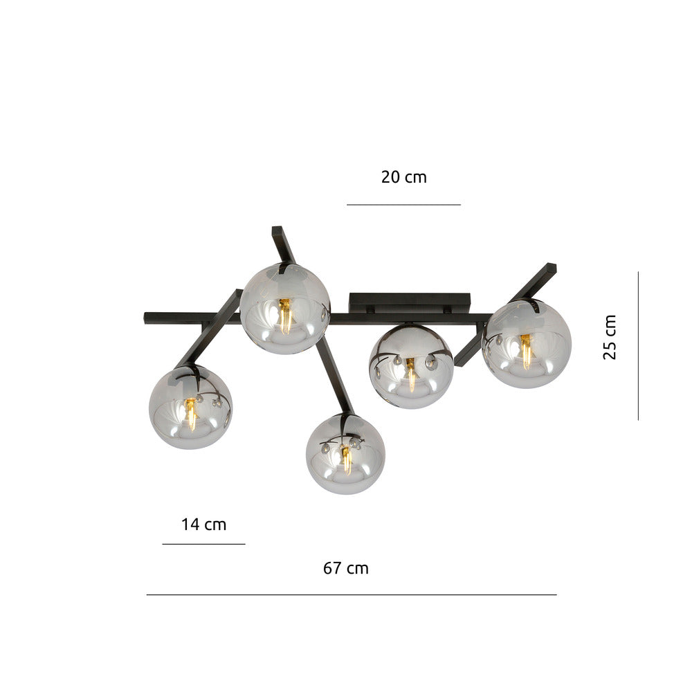 Emibig Smart 5 Black/Graphite Chandelier