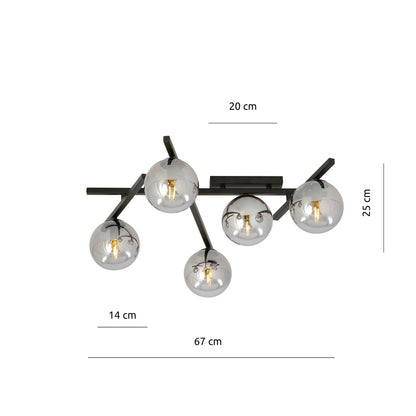 Emibig Smart 5 Black/Graphite Chandelier