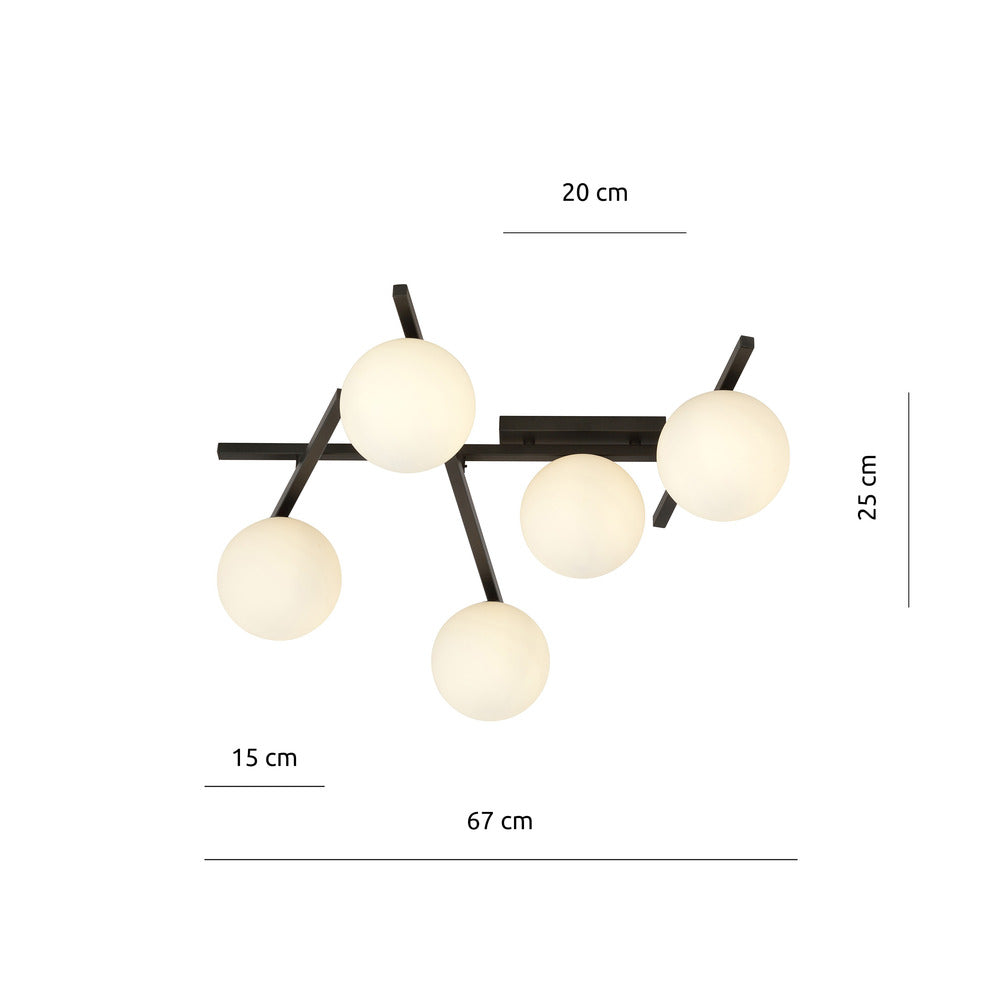 Emibig Smart 5 Black/Opal Chandelier