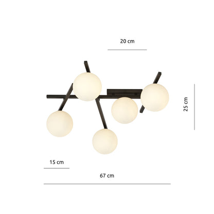 Emibig Smart 5 Black/Opal Chandelier
