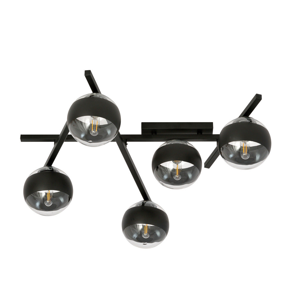 Emibig Smart 5 Chandelier Black/Transparent