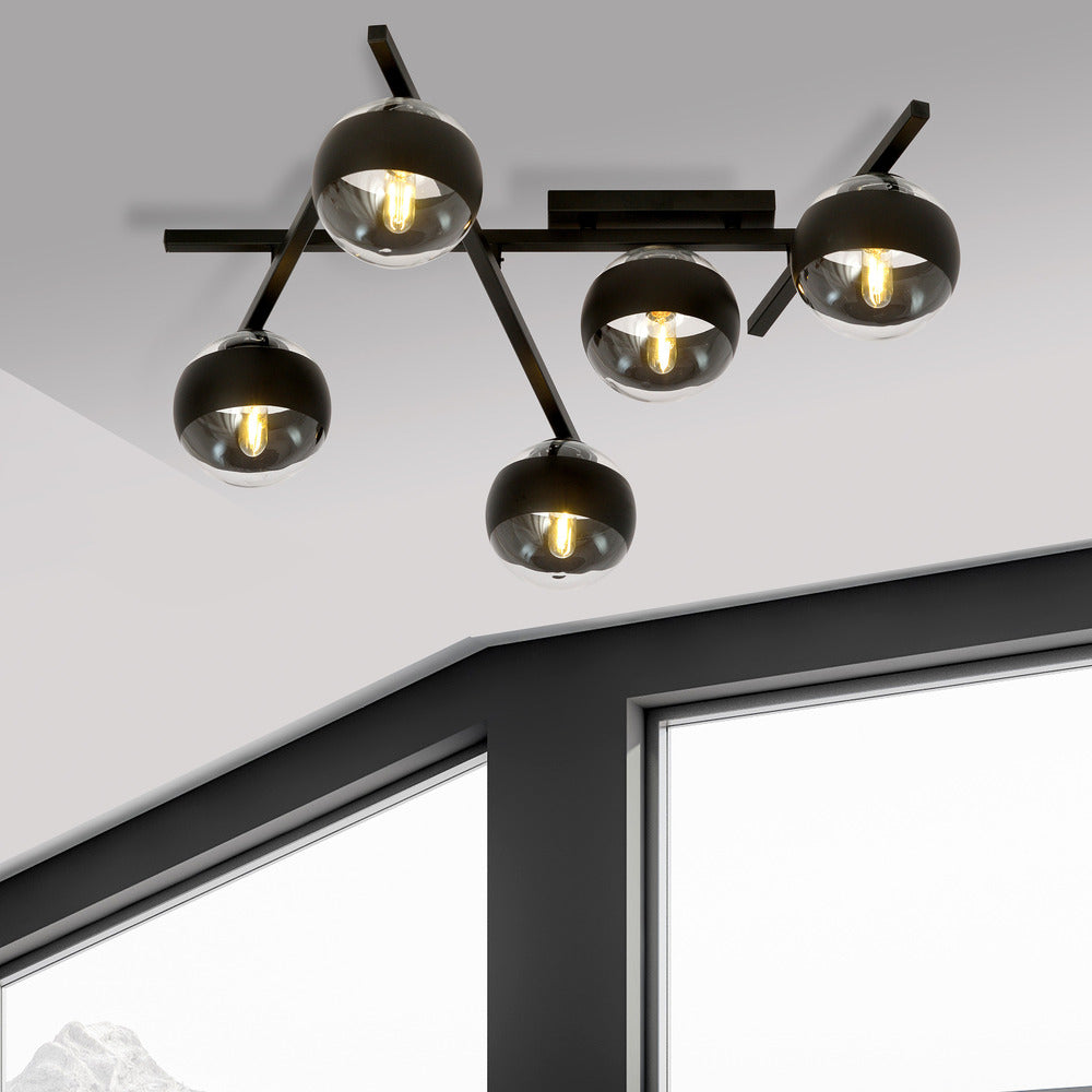 Emibig Smart 5 Chandelier Black/Transparent