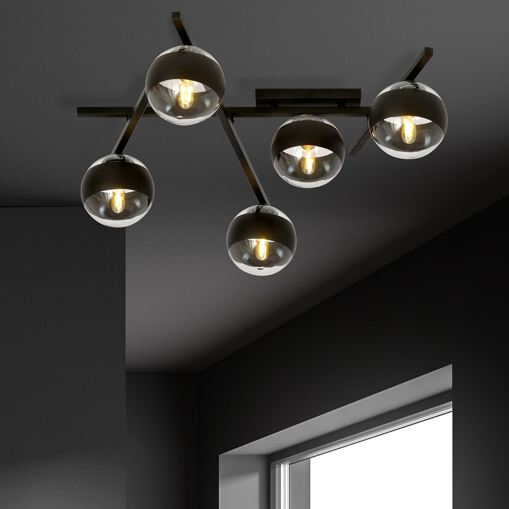 Emibig Smart 5 Chandelier Black/Transparent