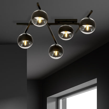 Emibig Smart 5 Chandelier Black/Transparent