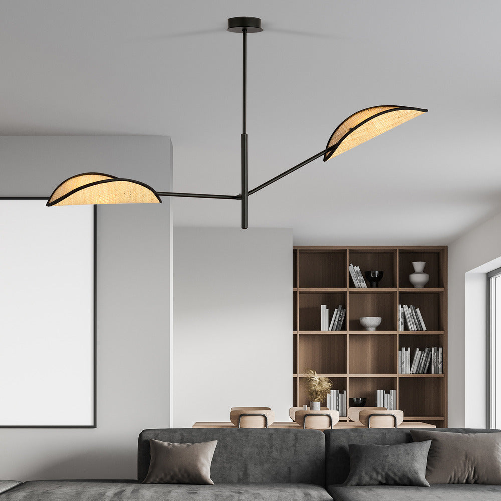 Emibig Vene 2 Black/Rattan Chandelier