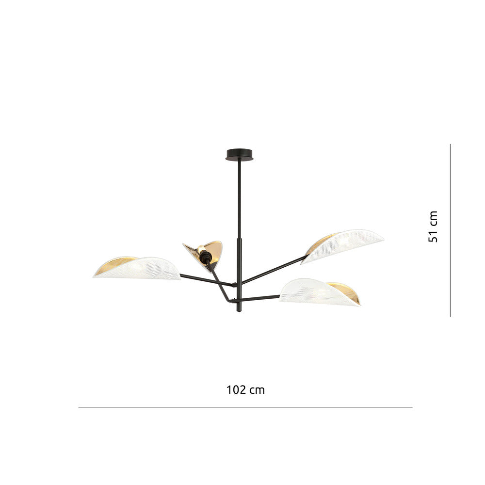 Emibig Vene 4 White/Gold Chandelier
