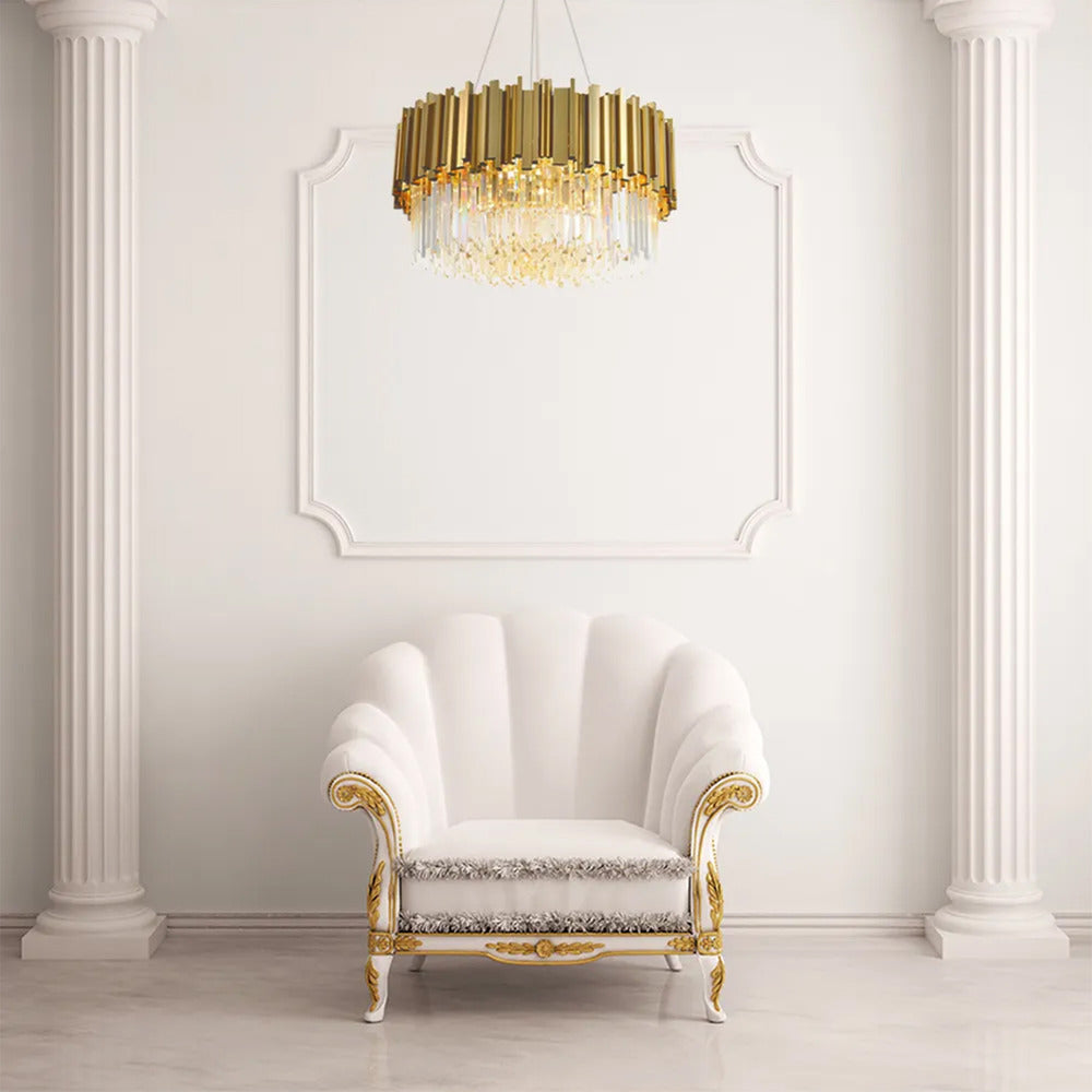 Rea Glamour APP601-C chandelier glossy gold finish