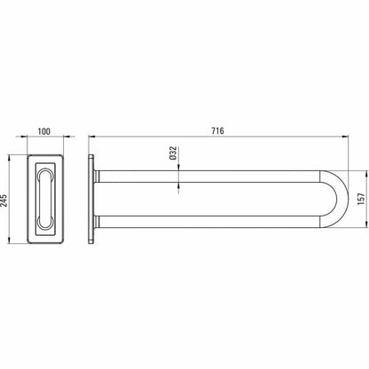 Държач за подпомагане Deante Lehnen Concept Pro 70 см