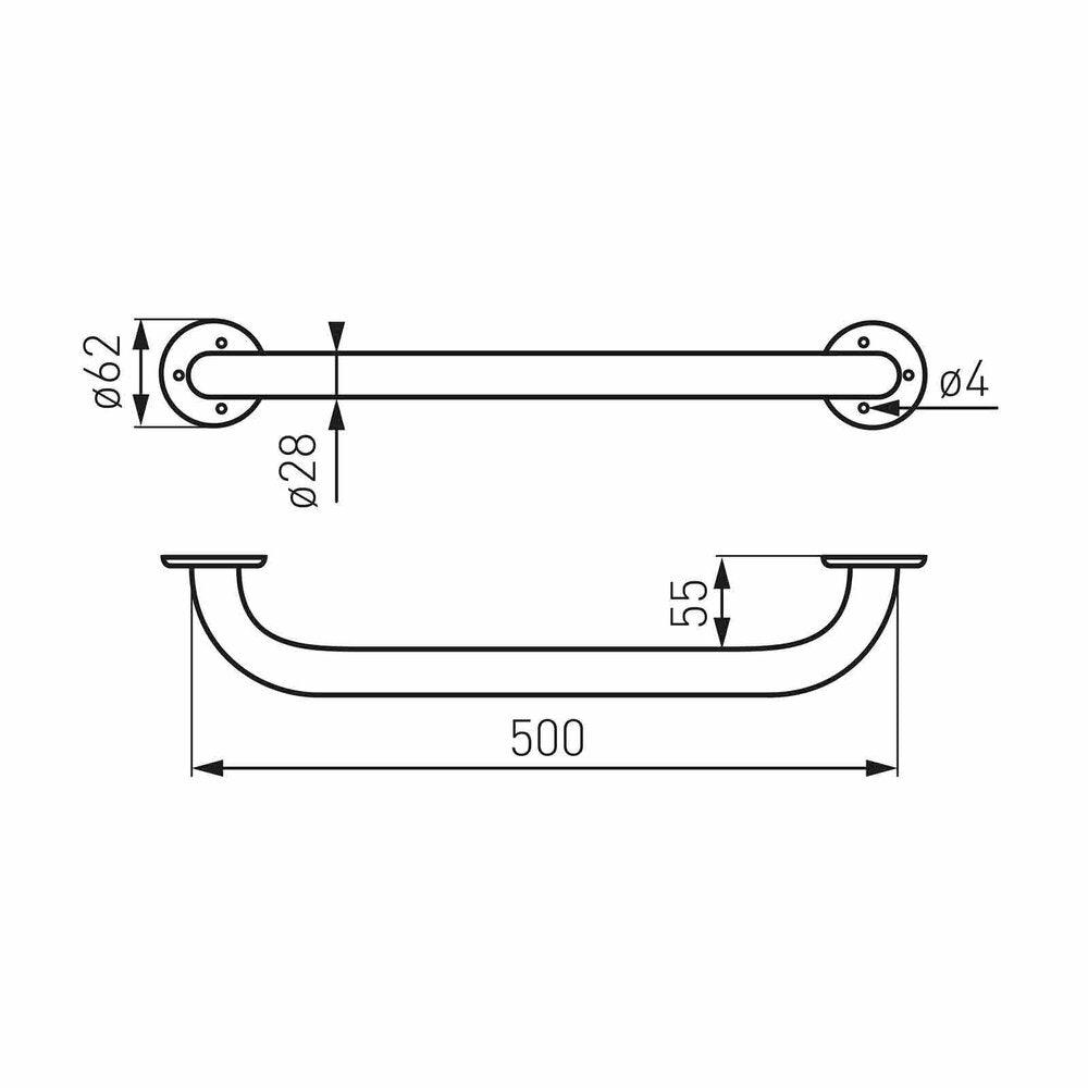 Ferro Metalia Help 50 cm White Support Handle for Disabled Persons