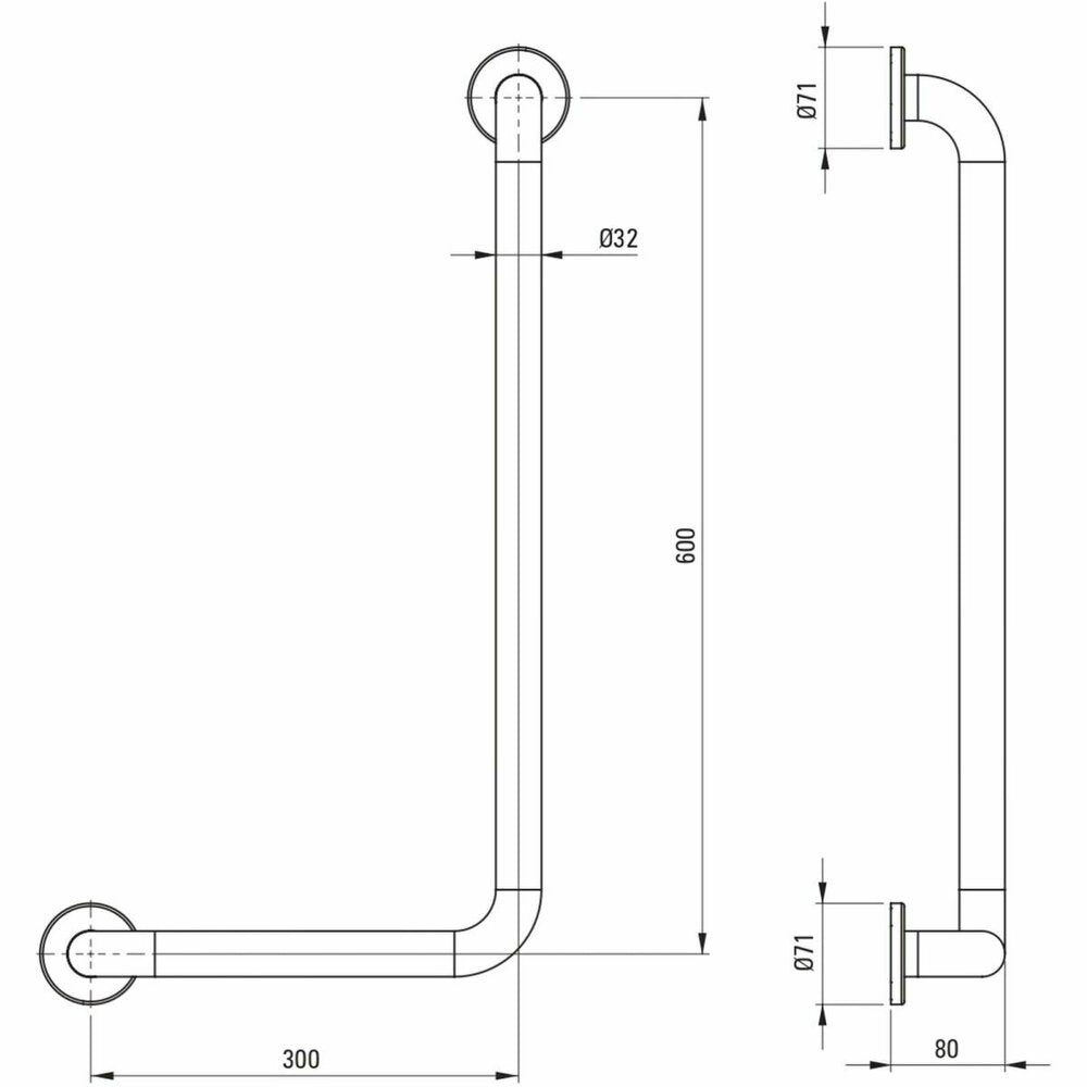 Ъглов захват Deante Lehnen Concept Pro 30x61 см дясно