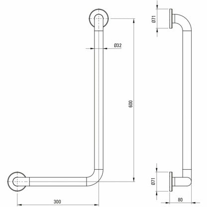 Ъглов захват Deante Lehnen Concept Pro 30x61 см дясно
